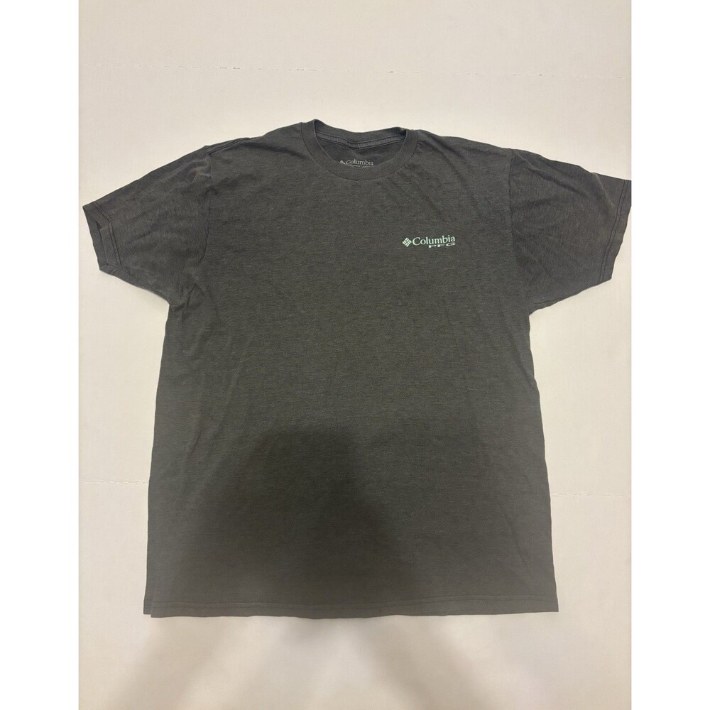 Columbia PFG Men’s XL Regular Gray Short Sleeve Crew Neck Graphic Logo Tee